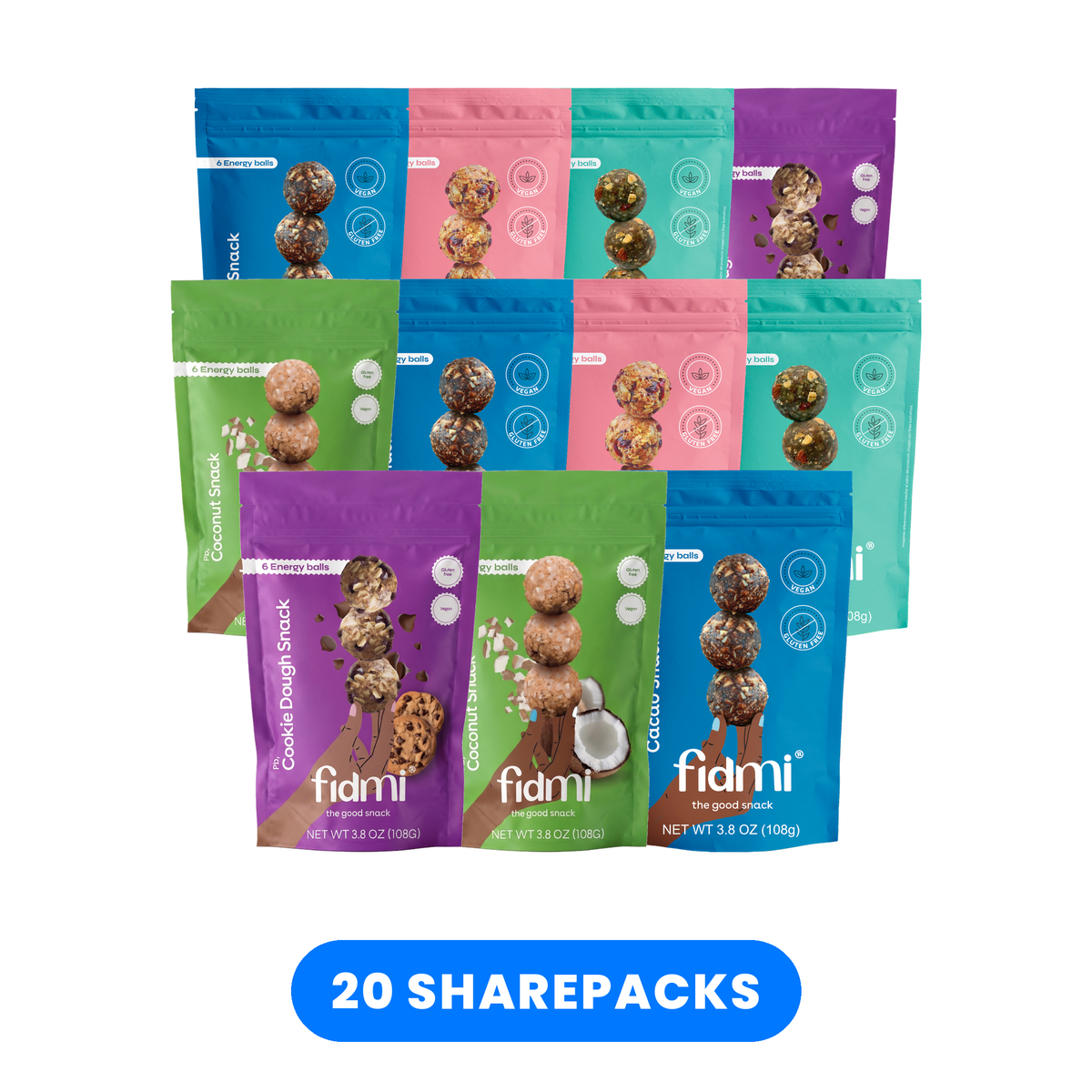 Fidmi PB Sharepack assortment, box of 20 — with Coconut