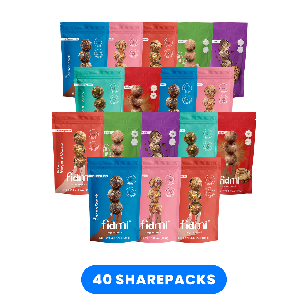Fidmi PB Sharepack assortment, box of 40 — all seven flavors
