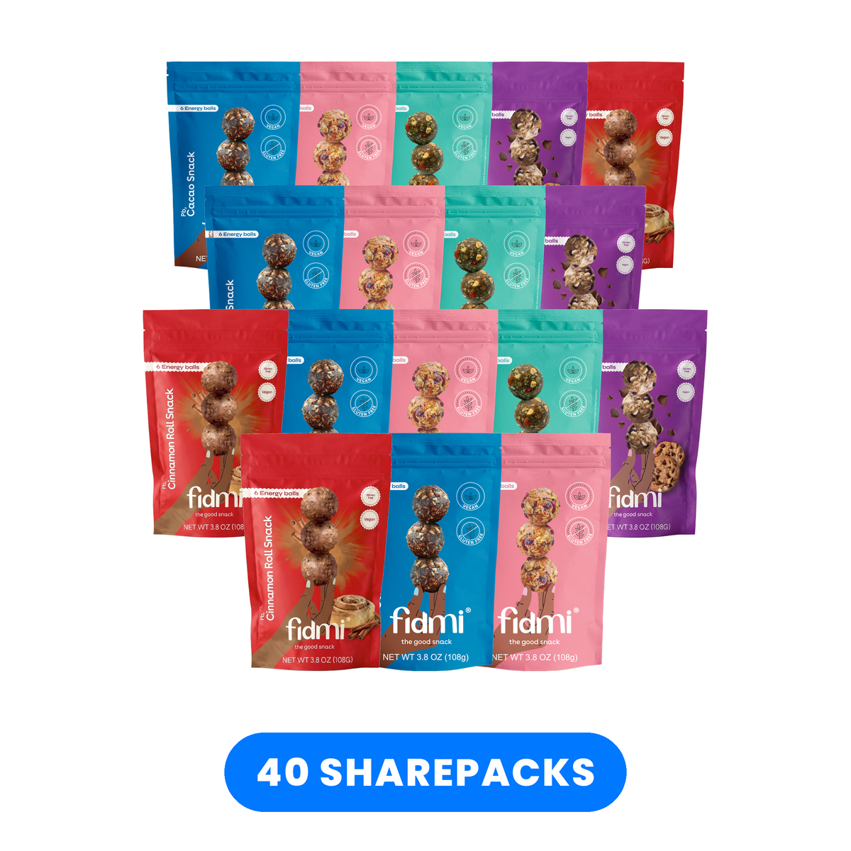 Fidmi PB Sharepack assortment, box of 40 — with Cinnamon Roll
