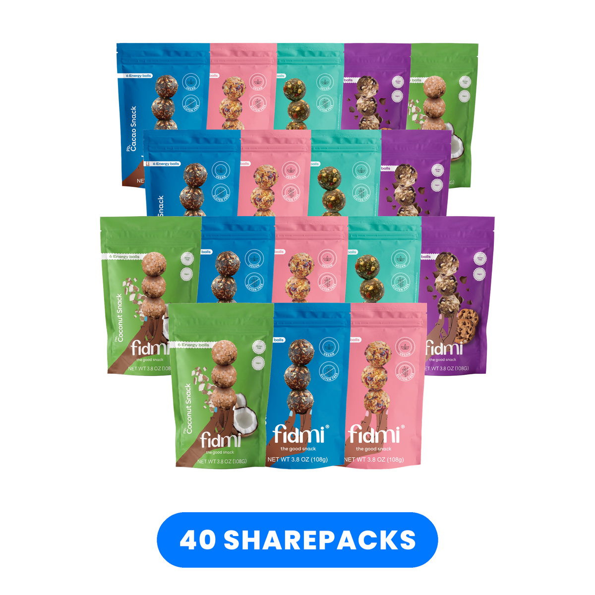 Fidmi PB Sharepack assortment, box of 40 — with Coconut